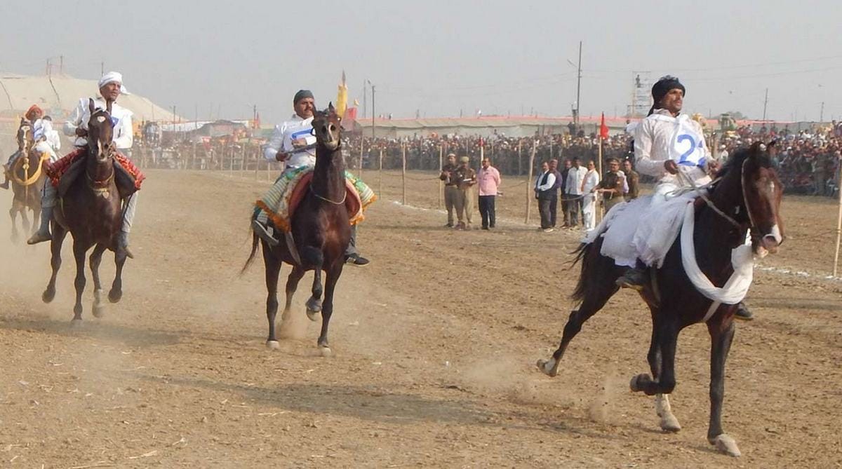 Horse riding competition in dadri fair at ballia