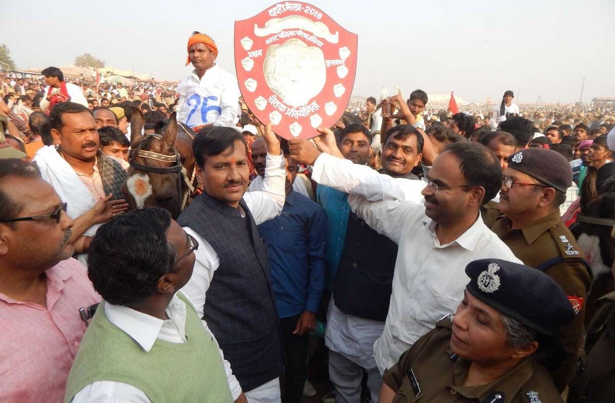 Horse riding competition in dadri fair at ballia