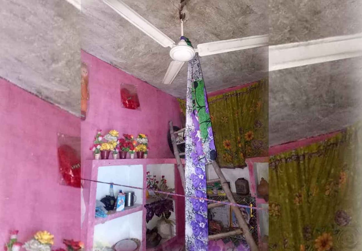 Frightening scene in room where two dead bodies lying
