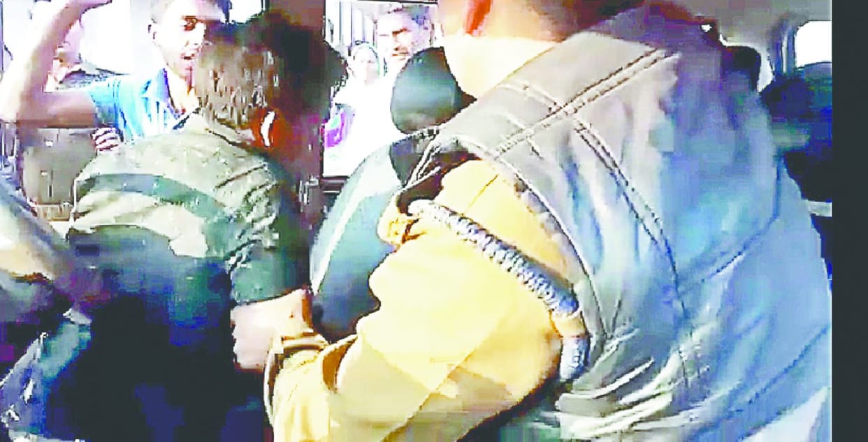 Rajendra's beating in police jeep