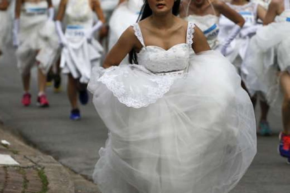 Strange Running Of The Brides Funny Race Weird And Amazing Brides News
