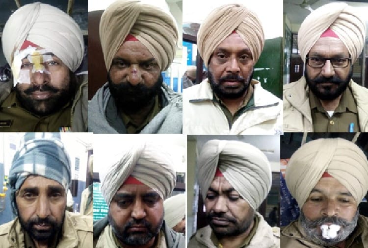 19 policemen injured in road accident at batala of punjab