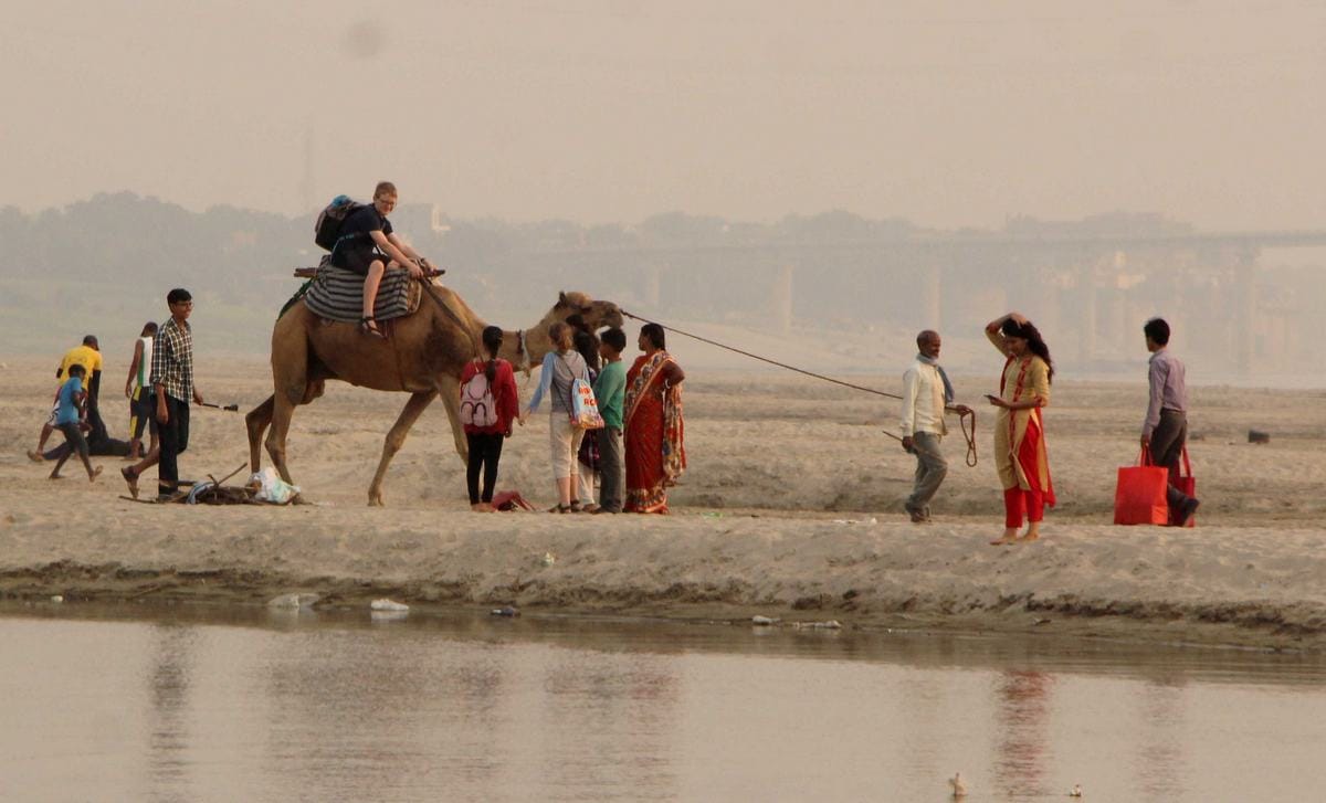 Winter season start varanasi people enjoy on across ganga