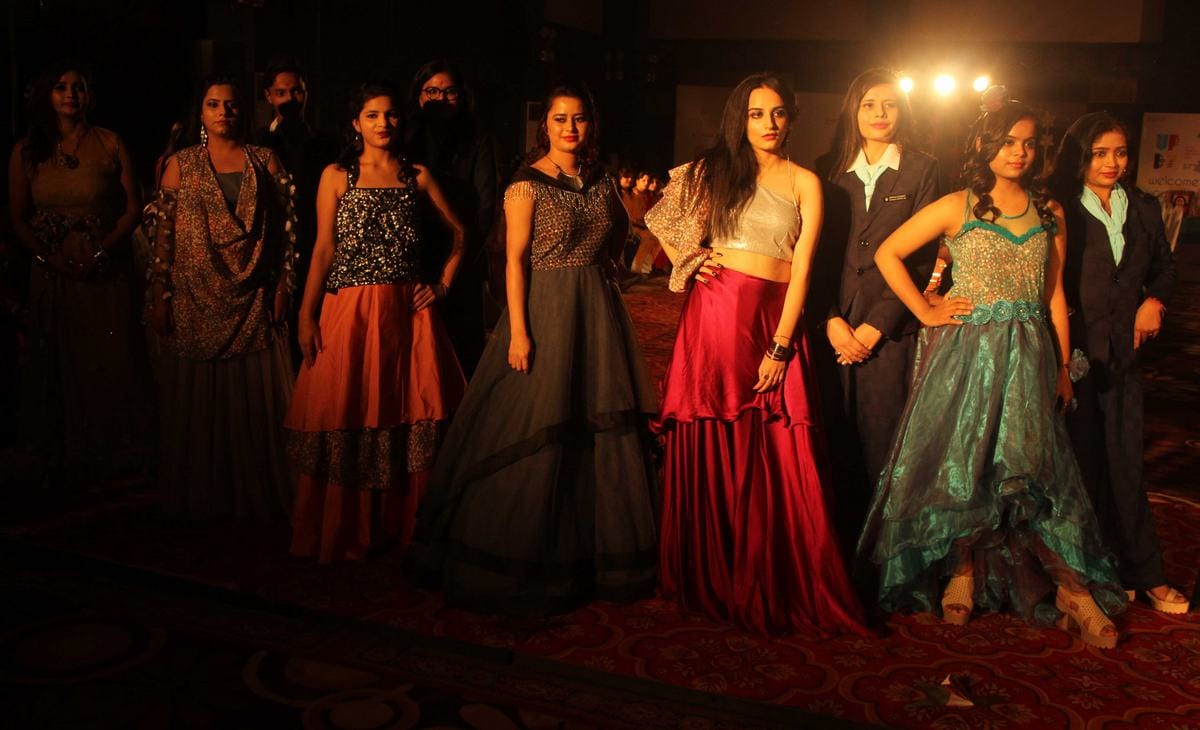 Models walk on ramp in fashion show at varanasi