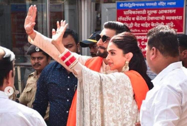 deepika padukone and ranveer singh were spotted siddhivinayak temple in mumbai