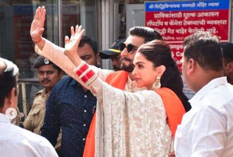 deepika padukone and ranveer singh were spotted siddhivinayak temple in mumbai