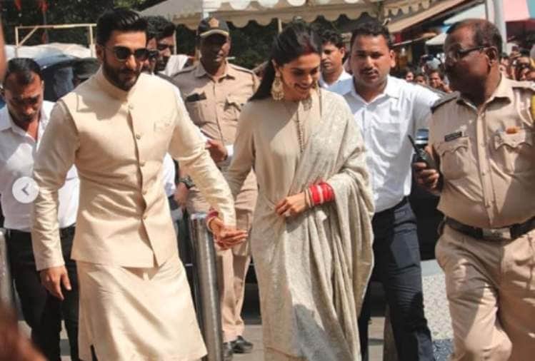 deepika padukone and ranveer singh were spotted siddhivinayak temple in mumbai