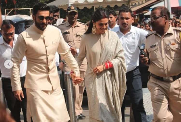 deepika padukone and ranveer singh were spotted siddhivinayak temple in mumbai