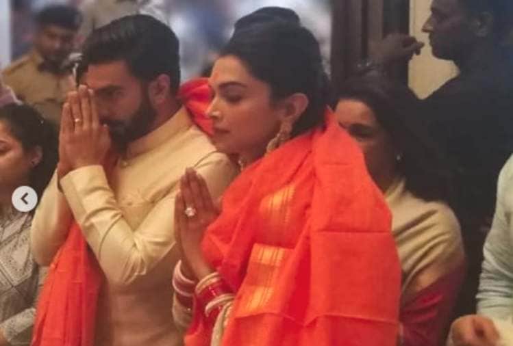 deepika padukone and ranveer singh were spotted siddhivinayak temple in mumbai