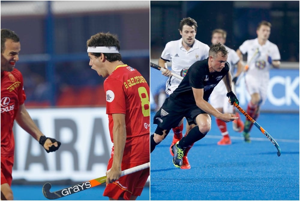 hockey world cup 2018: argentina, new zealand defeate to spain and france