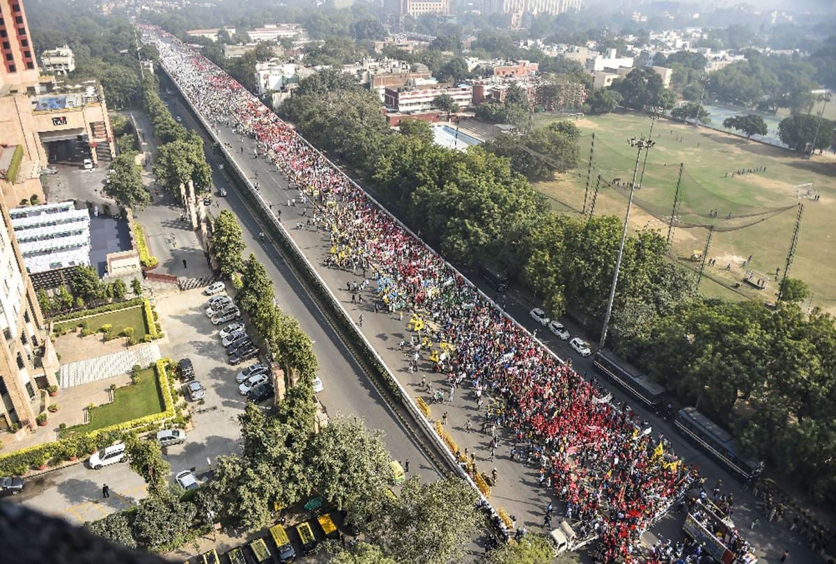 kisan rally delhi live see farmers agitation in pictures