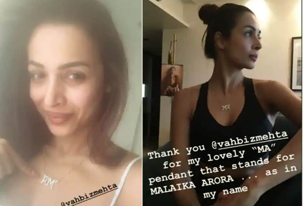 Malaika arora new pendant stands for her name not for Arjun Kapoor