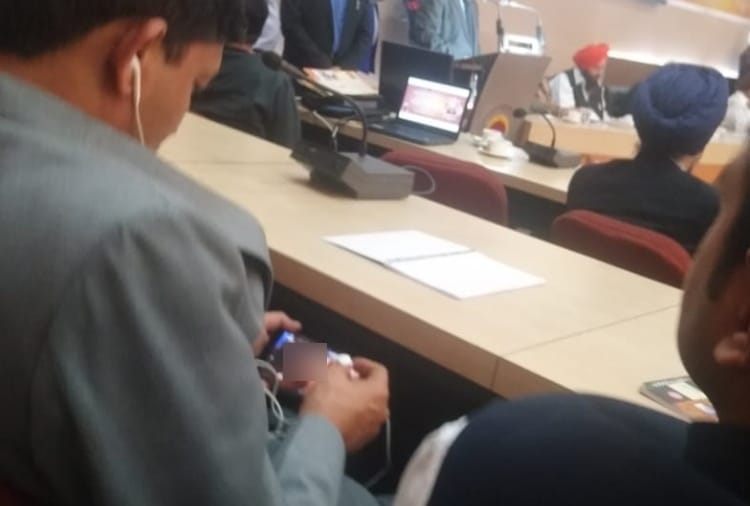 PA watched objectionable video during the meeting in kurukshetra