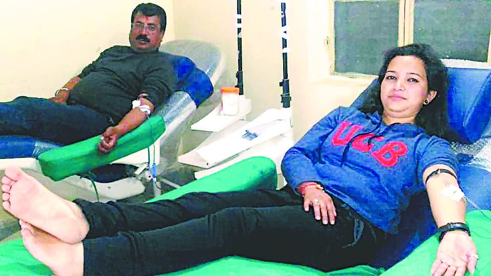 Daughter also donated blood with father on birthday