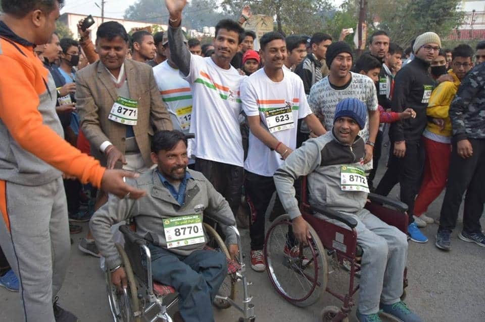 Handicapped and Old people Run in Half marathon race against drugs Abuse