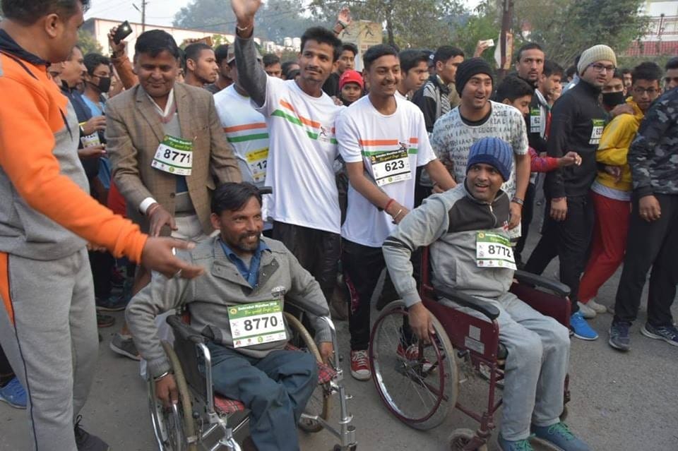 Handicapped and Old people Run in Half marathon race against drugs Abuse