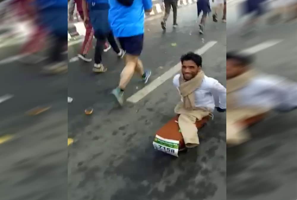 Handicapped and Old people Run in Half marathon race against drugs Abuse