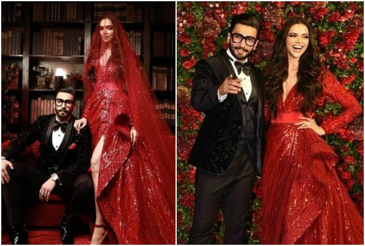 DeepVeer wedding reception Deepika looks like Barbie in red and Ranveer dapper look win your heart