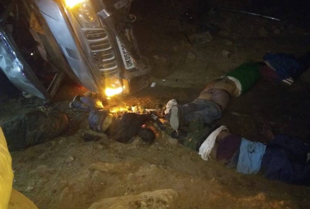 Car Fell into ditch During return to marriage two Barati killed in Dharchula