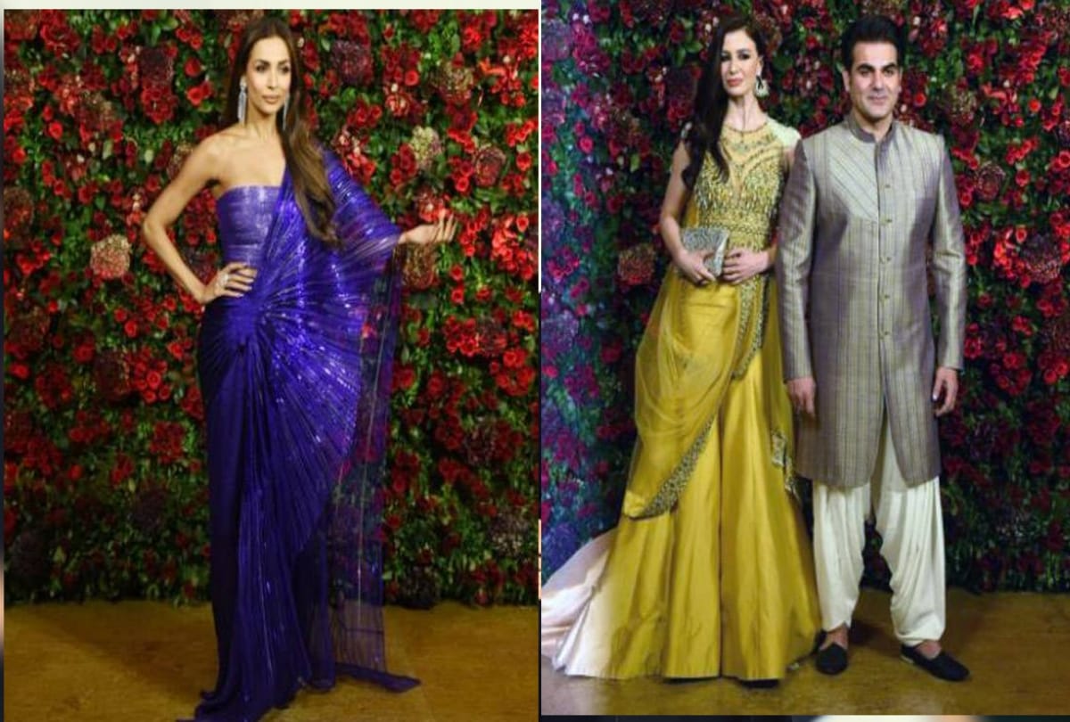 Malaika Arjun Kapoor Arbaaz Khan and Georgia Andriani spotted at Deepika Ranveer Mumbai Reception