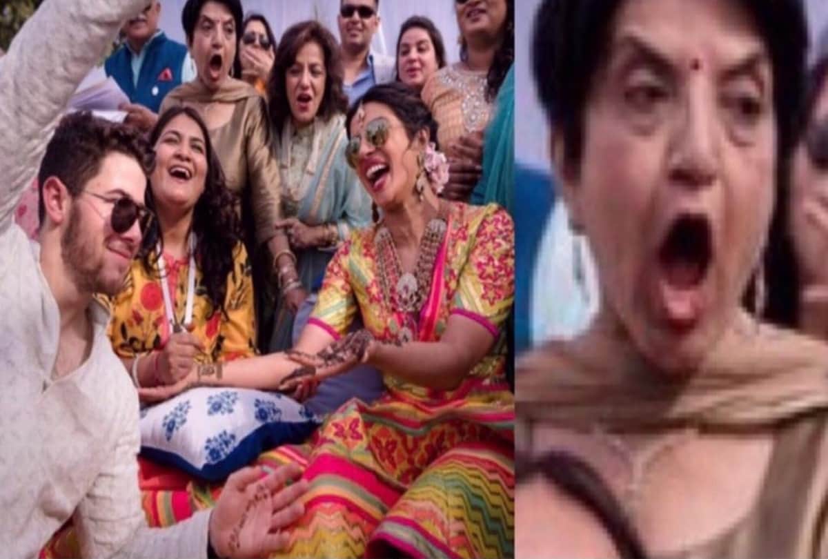 Priyanka Nick wedding Shocked Auntie has been troll in Nick Jonas Priyanka Chopra Mehendi