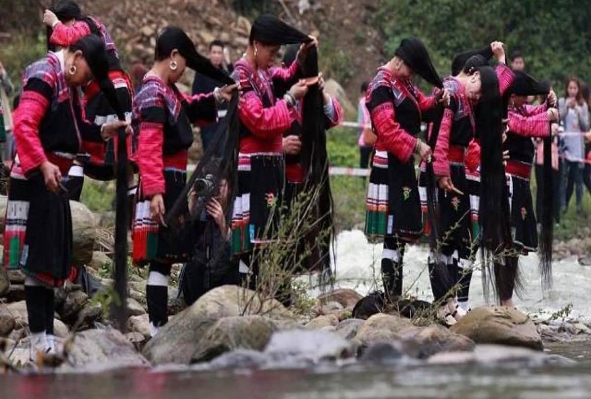China Red Yao Hill Tribe Long Hair Care Secret Chinese Red Yao Tribe Village