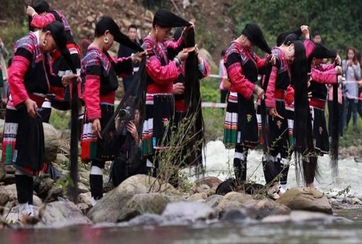 China Red Yao Hill Tribe Long Hair Care Secret Chinese Red Yao Tribe Village