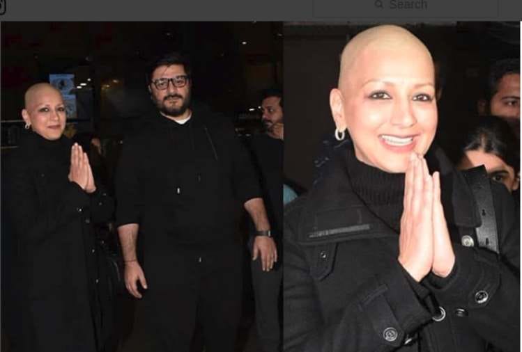 sonali bendre returns back in india after cancer treatment spotted with goldie behl