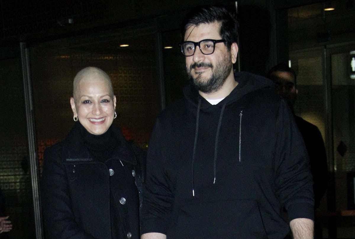 sonali bendre returns back in india after cancer treatment spotted with goldie behl