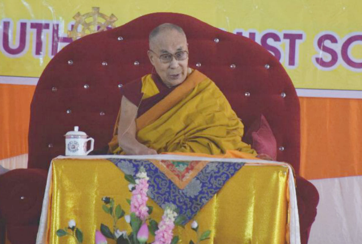 dalai lama dhamma pravachan second day in jasrajpur mainpuri
