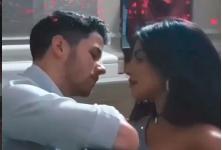 Nick Jonas pulling Priyanka Chopra closer to say I love you video viral