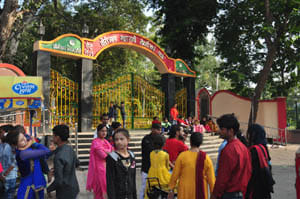 city park clsed in day.public flurried