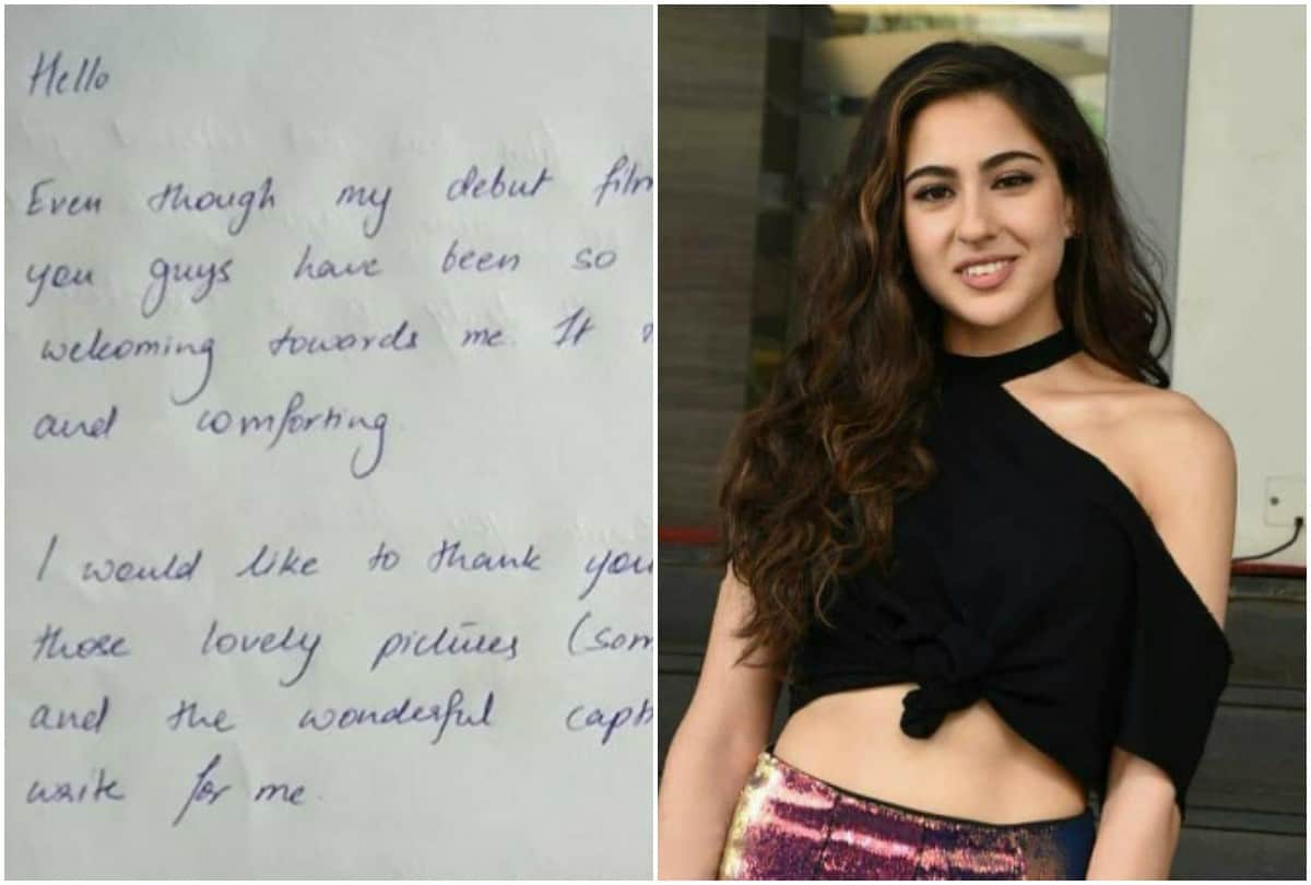 Sara ali khan sends handwritten note to indian media and invite for coffee