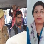 आरोपी गिरफ्तार और साइड में पत्नी का फाइल फोटो