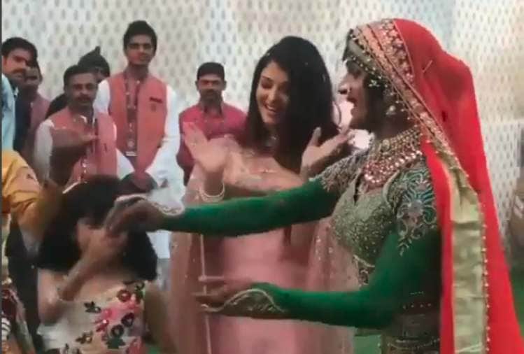 aishwarya rai and aaradhya bachachan dance with queen harish at isha ambani pre wedding