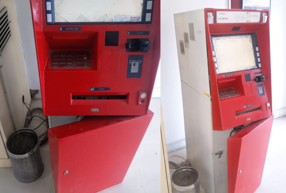 goons tried to loot atm in lucknow.