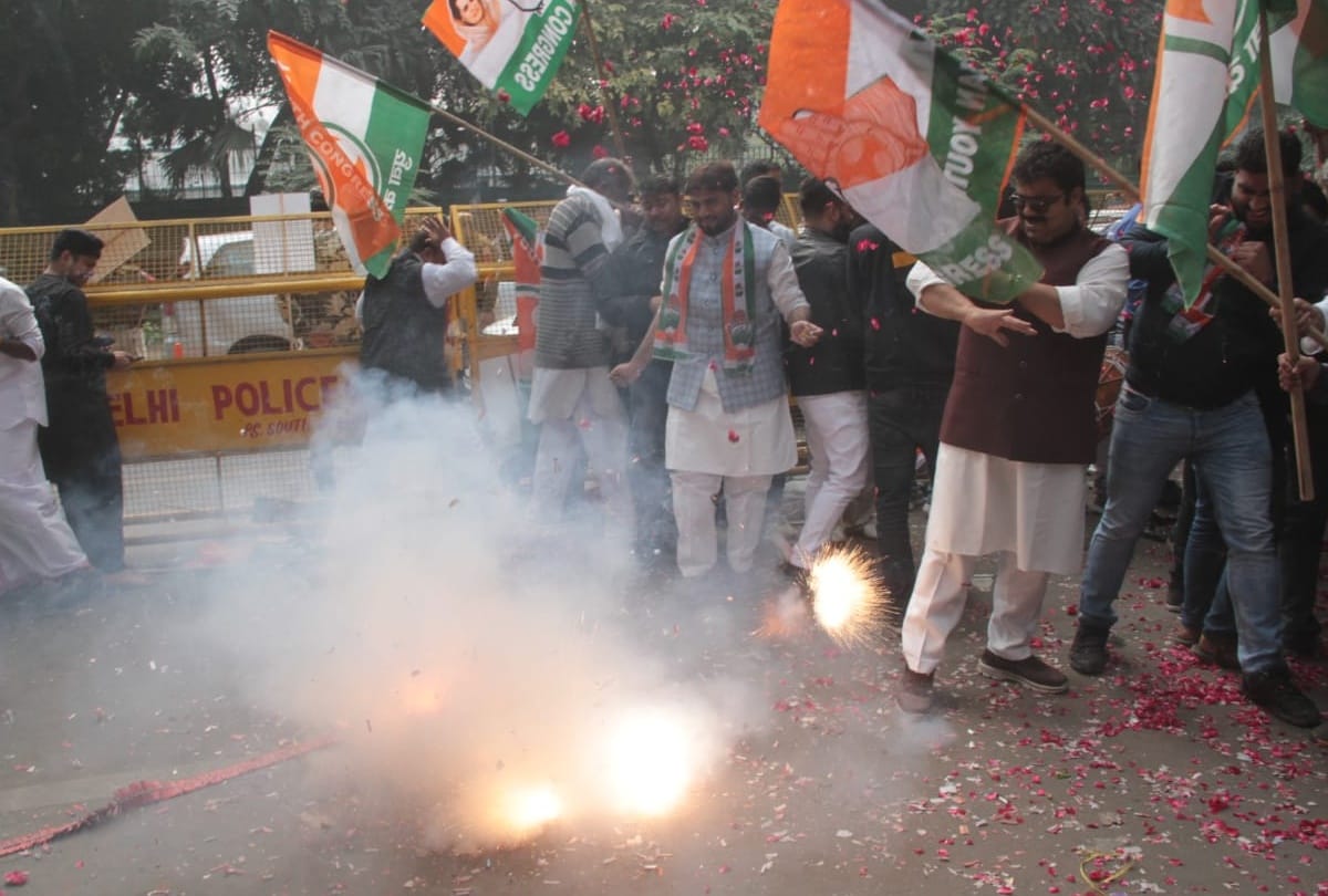 Assembly Elections results 2018 photos of congress celebration at delhi headquarters