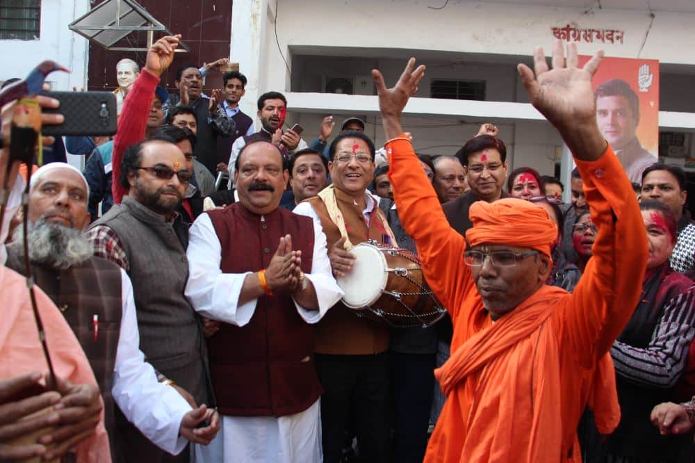 Rajasthan Election Result 2018 congress celebration photos from dehradun