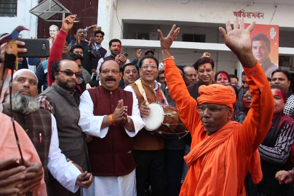Rajasthan Election Result 2018 congress celebration photos from dehradun