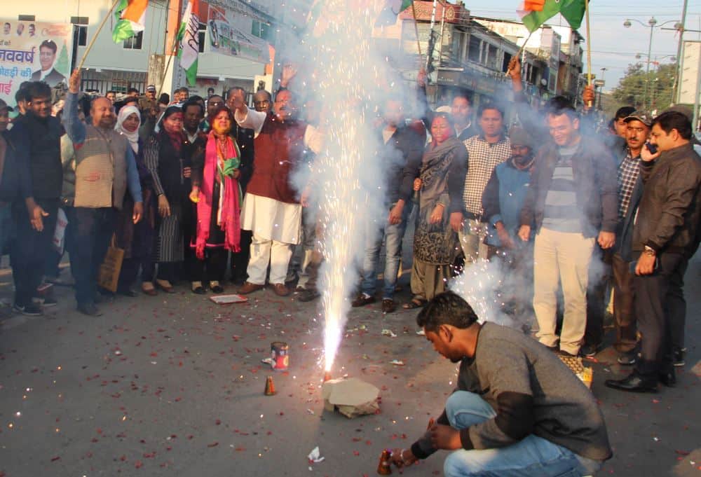 Rajasthan Election Result 2018 congress celebration photos from dehradun