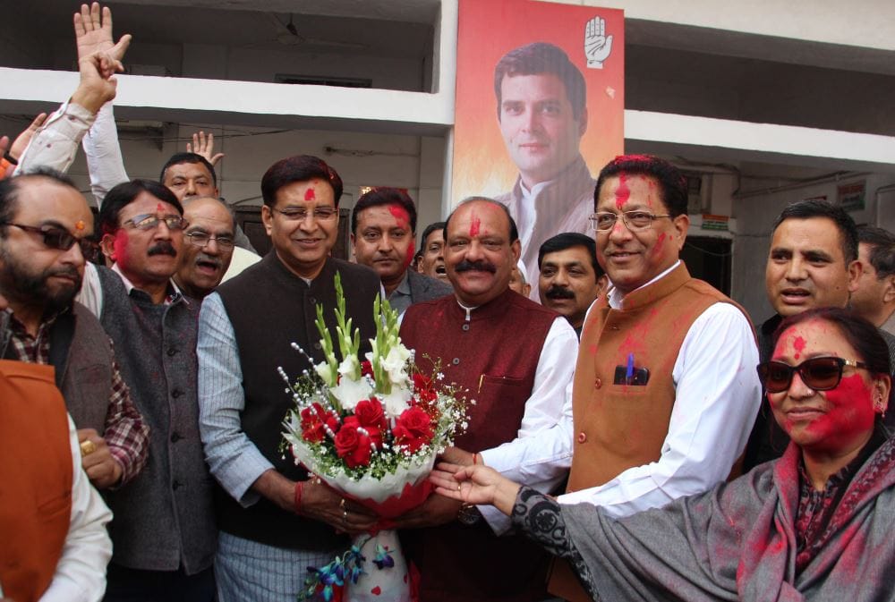 Rajasthan Election Result 2018 congress celebration photos from dehradun