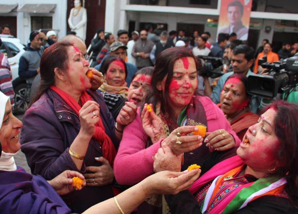 Rajasthan Election Result 2018 congress celebration photos from dehradun