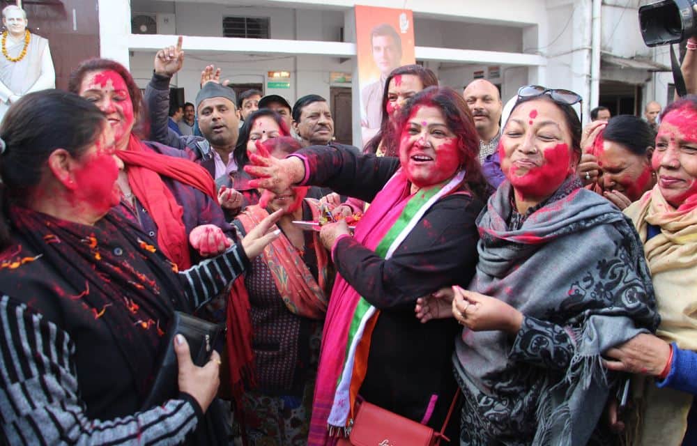 Rajasthan Election Result 2018 congress celebration photos from dehradun
