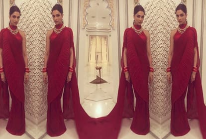 Deepika Padukone red avatar at Isha Ambani pre wedding bash