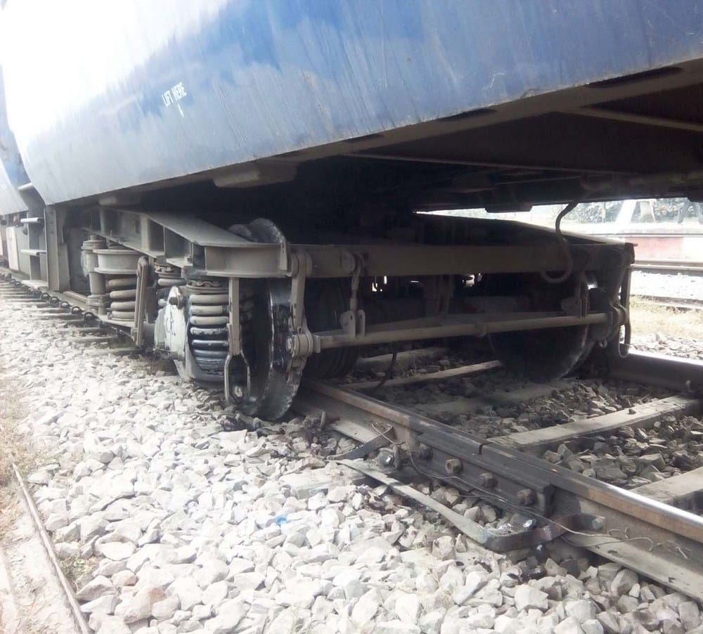 train derailed due to bulls fighting
