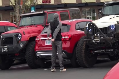 Revenge on bad parking, next time he will park better