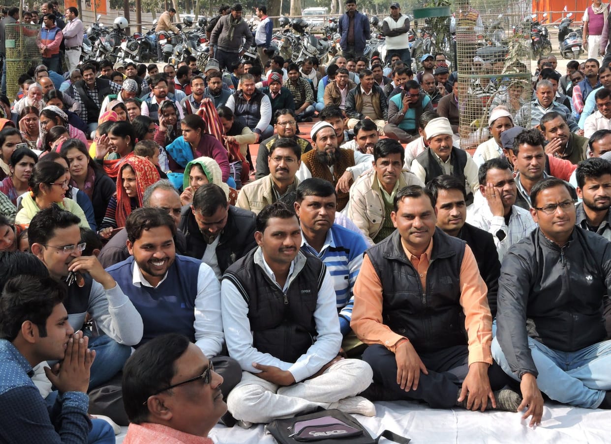 teaCher protest at bsa office