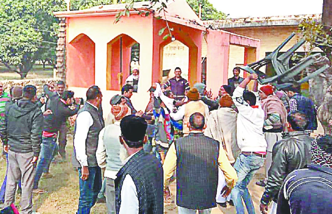 In front of the investigation team, village head and village