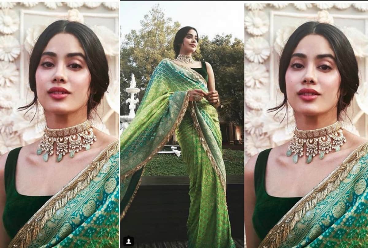 Janhvi Kapoor in this green saree will remind you of her mom