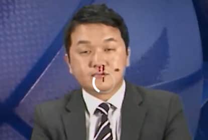 Strange Korean Tv Anchor News Jo Hyun Il Weirdly Nosebleed During Live Tv Show